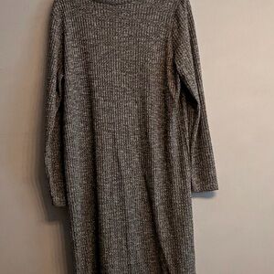 OAK + FORT Charcoal Ribbed Knit Midi